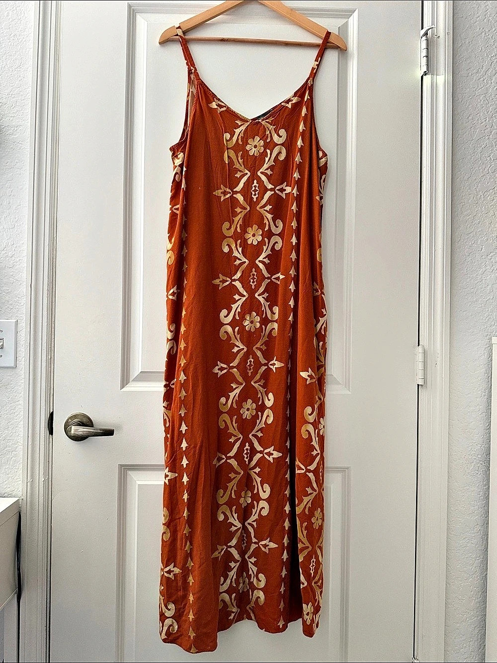 Vince Camuto Floral Maxi Dress Orange XL Like New